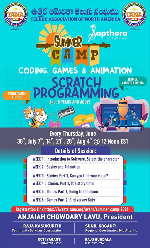 TANA Summer Camp for Coding, Games & Animation