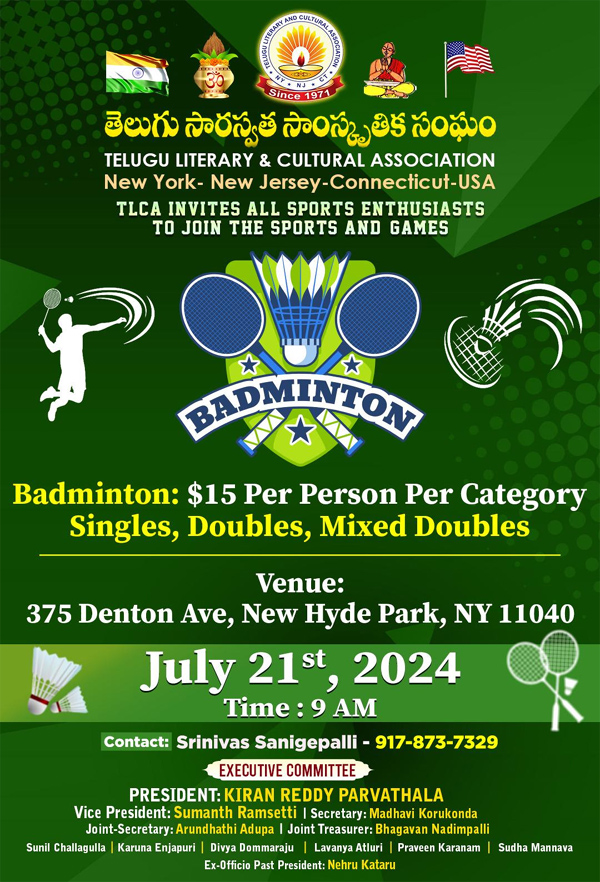 TLCA Badminton, Chess & Carroms Tournament on July 21