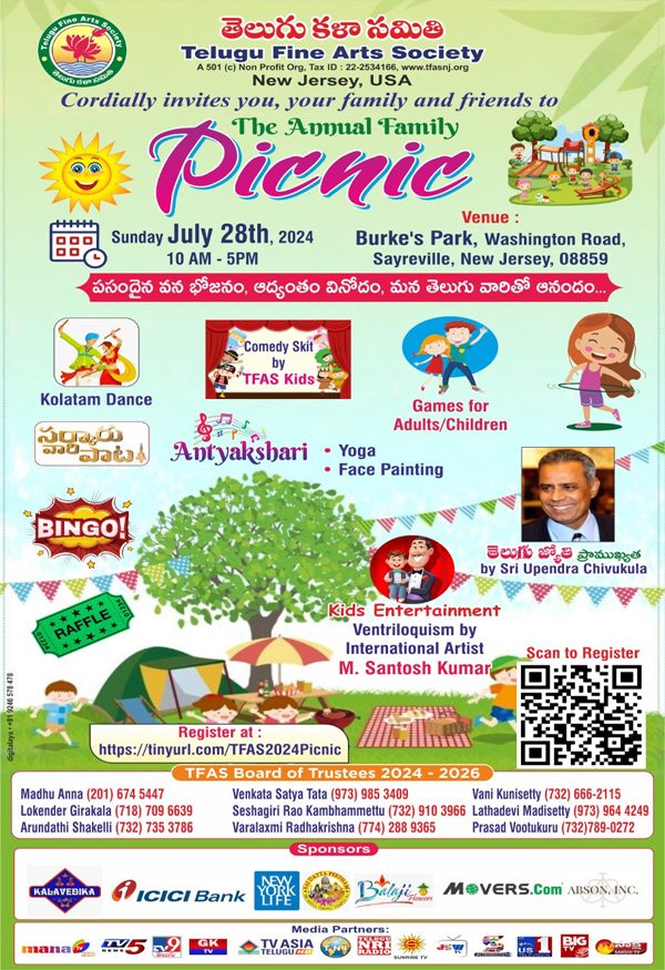 TFAS - Register today - Annual Summer Picnic July 28th 2024