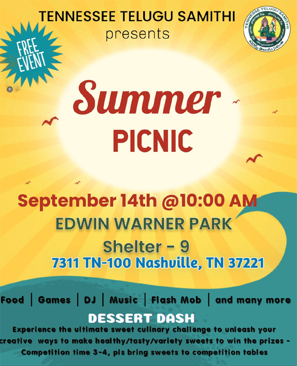 Tennessee Telugu Samithi Summer Picnic 2024