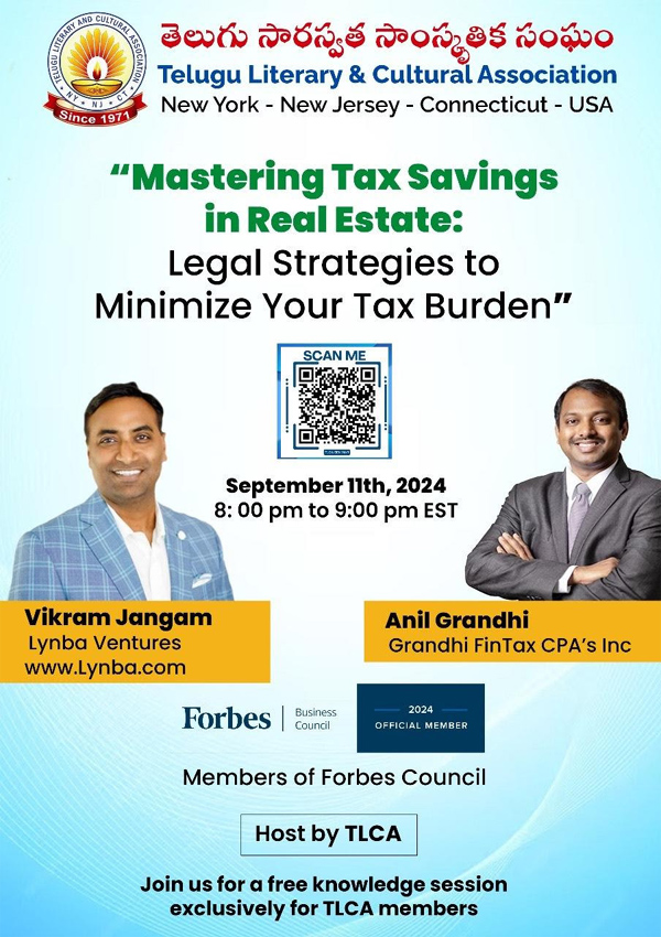 Mastering Tax savings in Real Estate Webinar