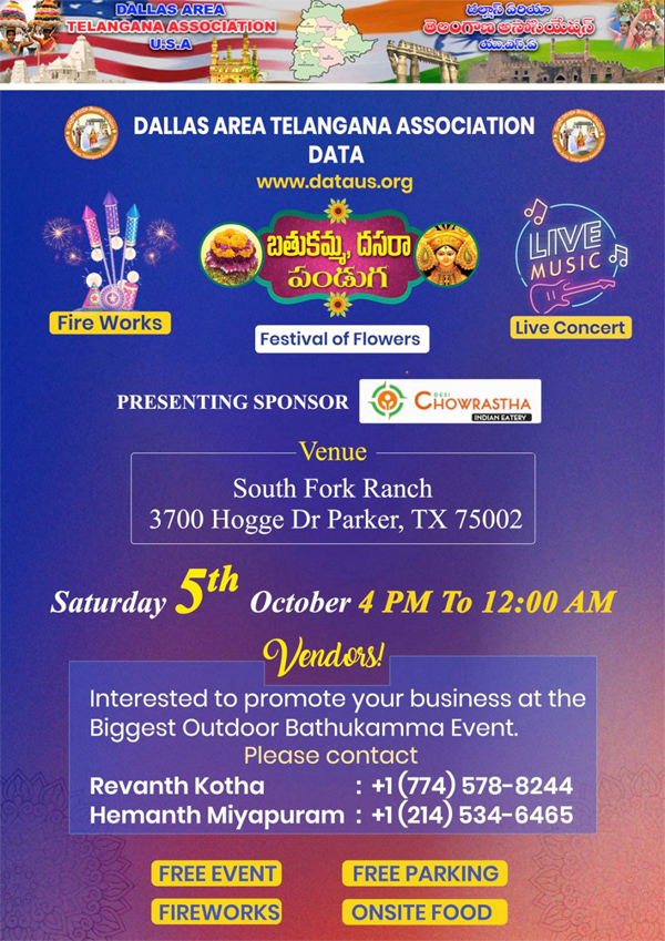 DATA - 2024 Bathukamma Event Vendor Registration