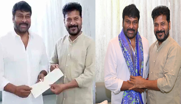 'మెగాస్టార్' చిరంజీవి ముఖ్యమంత్రి సహాయ నిధికి 50 లక్షల రూపాయలు చెక్కు అందజేత