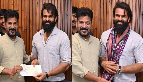 Sai Durgha Tej Meets Telangana CM, Generously donates Rs. 10 lakhs to Flood Relief Efforts