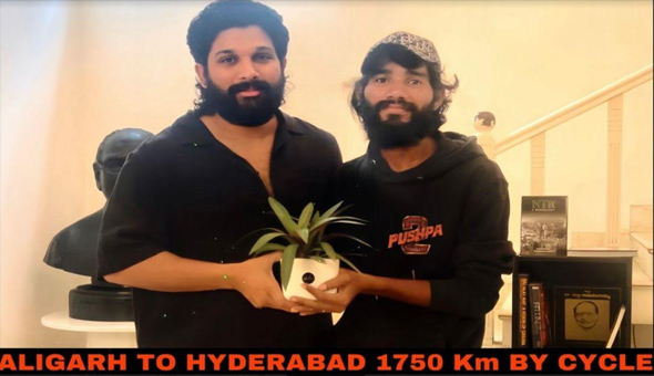 అల్లు అర్జున్‌ కోసం 1600 కిలోమీటర్లు సైకిల్‌పై ప్రయాణం