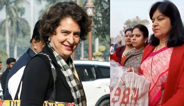 Bjp Mp Aparajita Sarangi Gifts Priyanka Gandhi Bag With Message On 1984 Riots